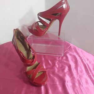 Aldo Women's SZ 8.5 Red Platform Stiletto Heels Size EU 39 .